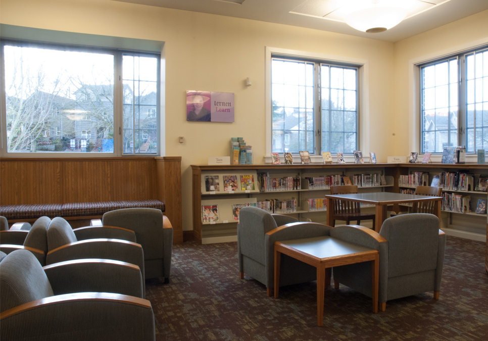 Library patron seating area at the Columbia Branch