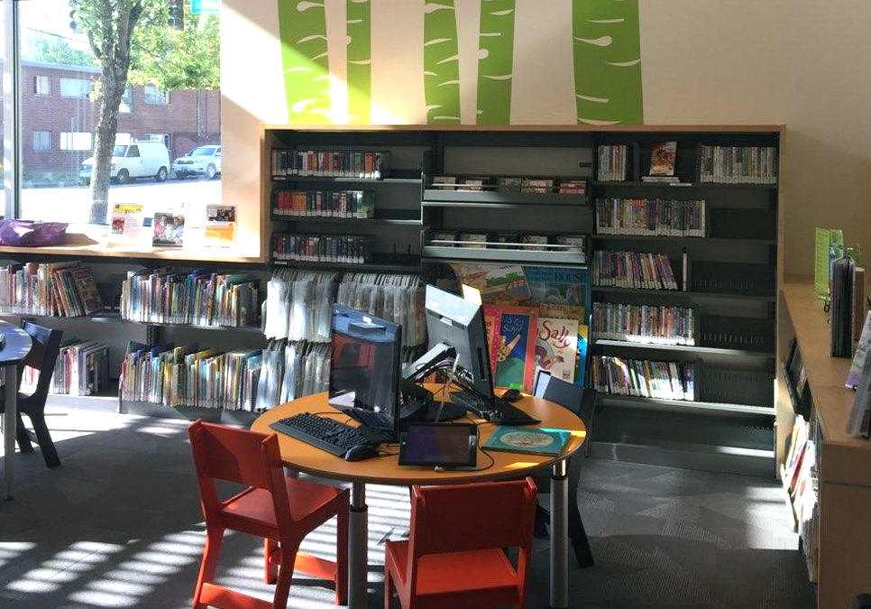Children's computer area at the South Park Branch
