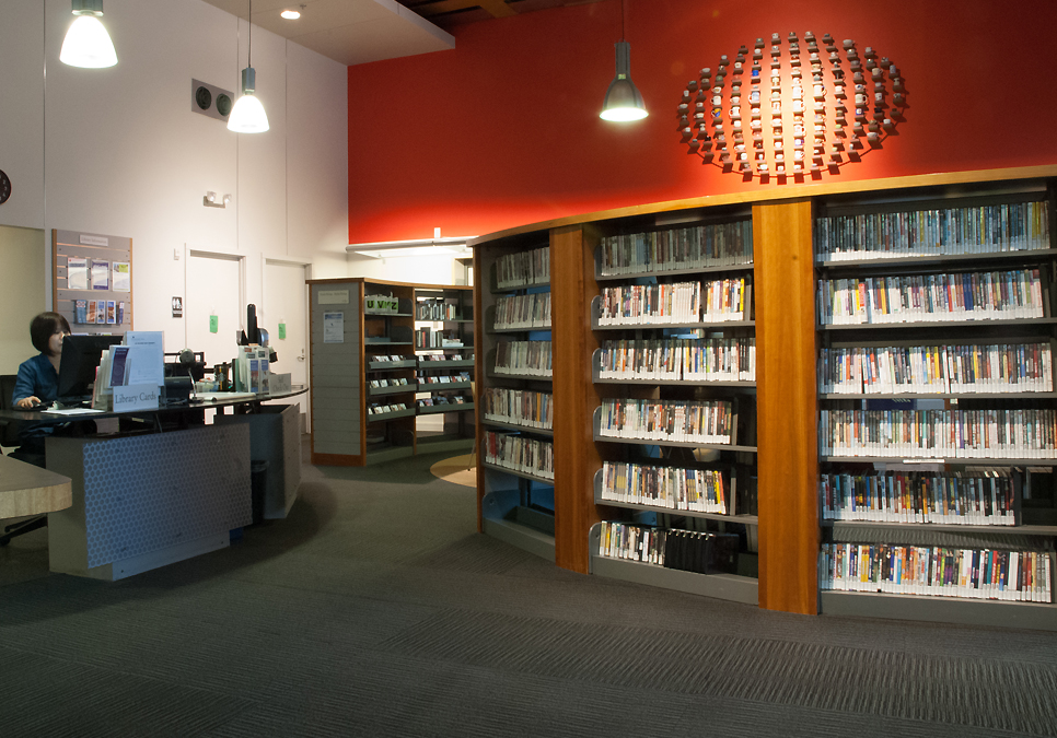 An interior view of the International District/Chinatown Branch