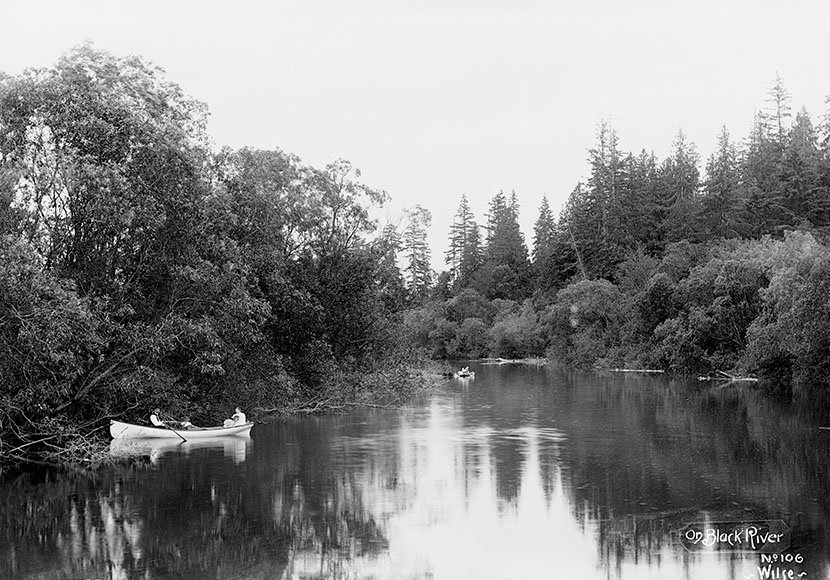 Photos of Canoes on Black River, ca. 1898