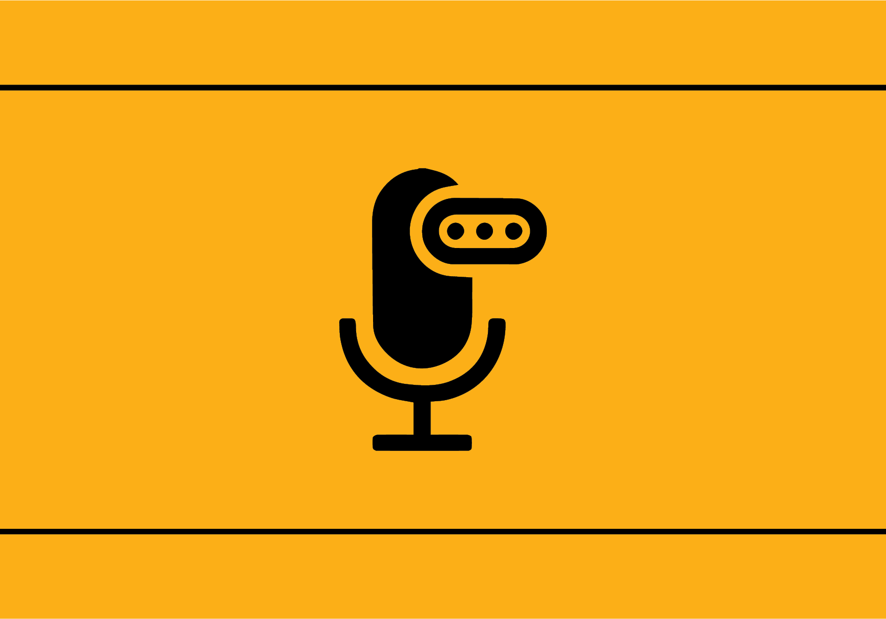 Yellow background and black podcast mic